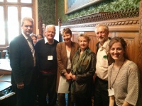 The speakers at the event in Parliament